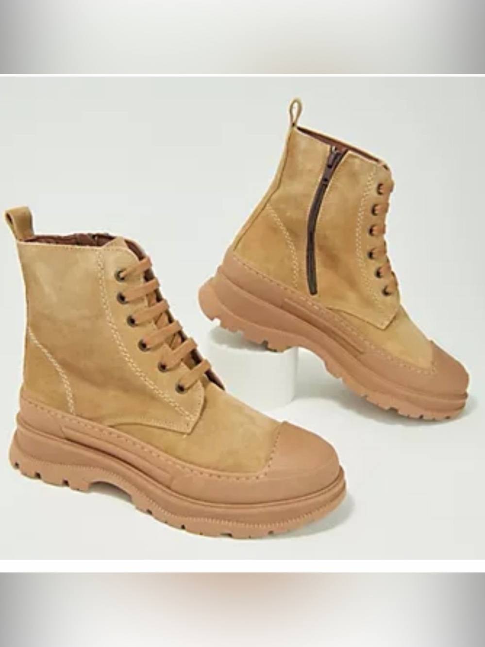 Hee Leather Lace-Up Boots W 6.5 - 7 made in Spain NWT